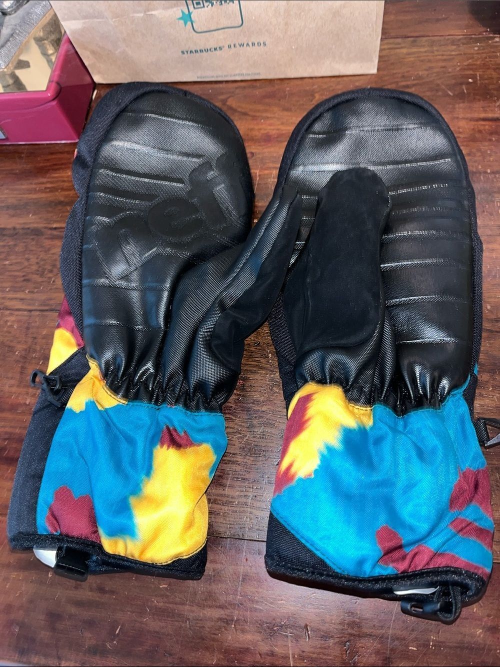 New Neff TieDye Tie Dye Winter Ski Snowboard Kids Youth Mittens osfa